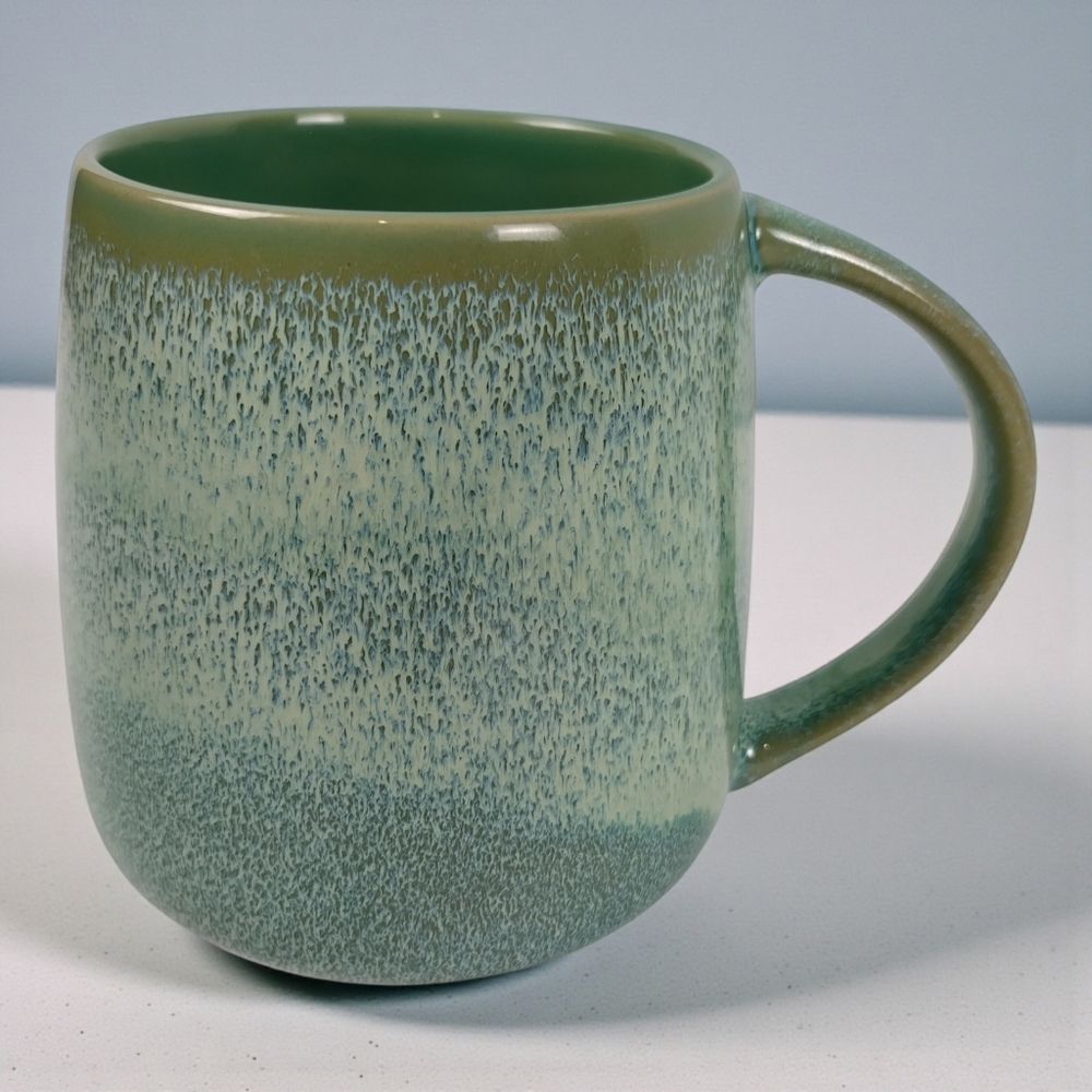 Bosmarlin Large Ceramic Coffee Mug Frog Stone Ware Green Stucko  Lead Free Cabin